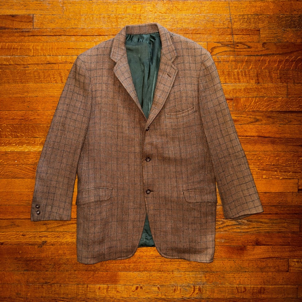 Frank Brothers New York Tweed Blazer Mens Classic‎ Fit Elbow Patches